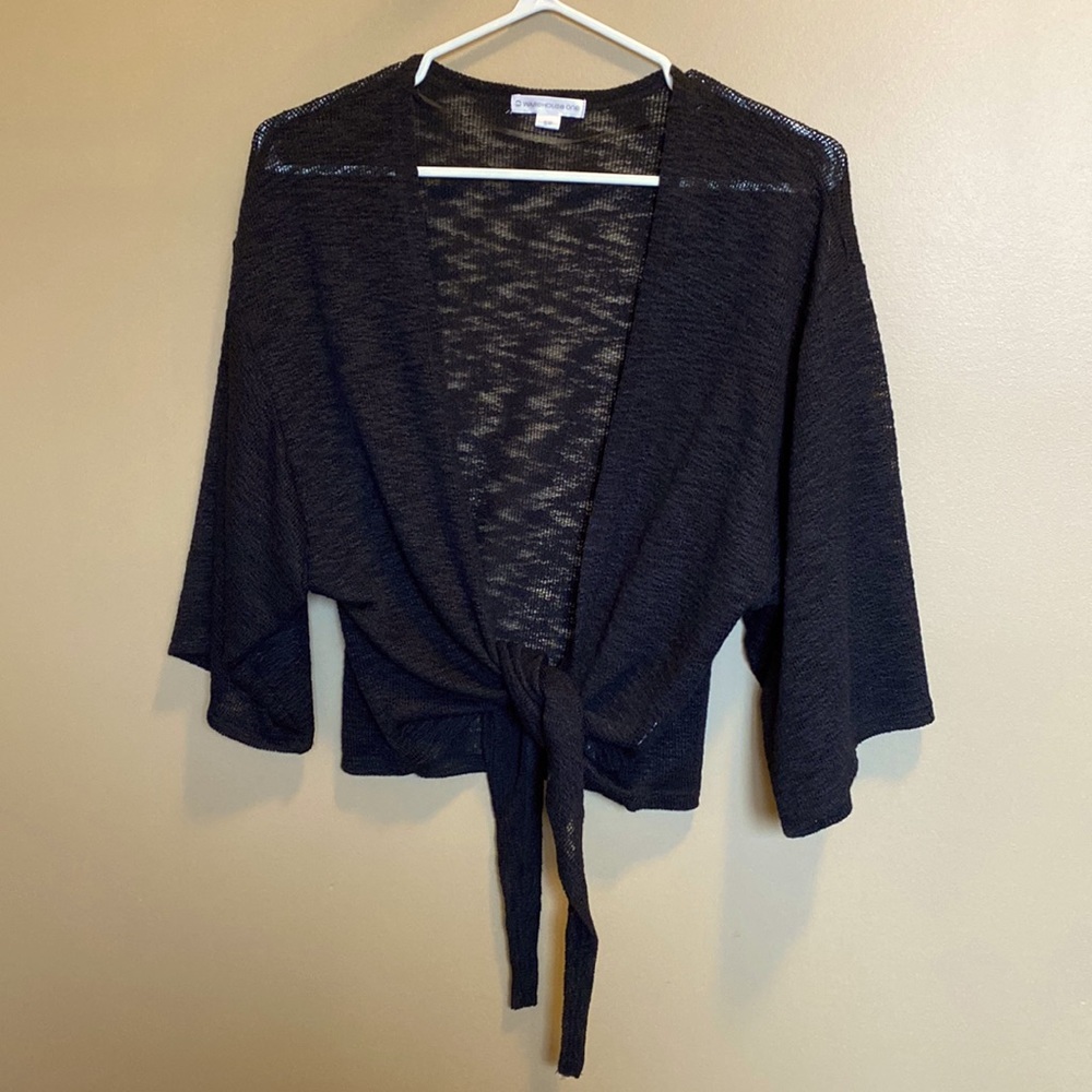 Lightweight shrug with tie detail
